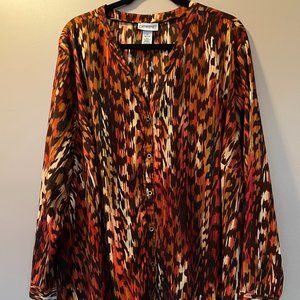 BUTTON FRONT TUNIC WITH HIGH-LOW HEM